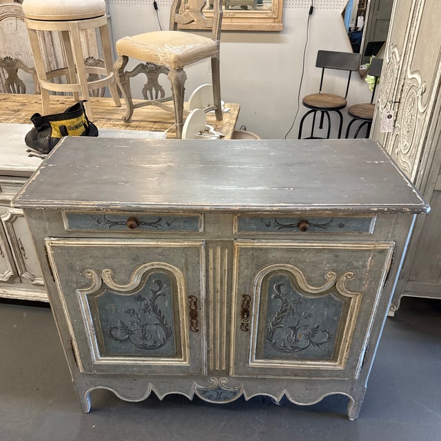 Early 19th. C. French Louis XV Painted Buffet For Sale - Image 4 of 11