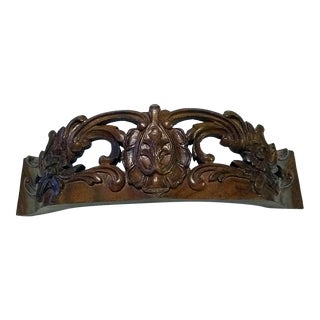 Antique Walnut Curved Carving Architectural Salvage From the Early 1900s For Sale
