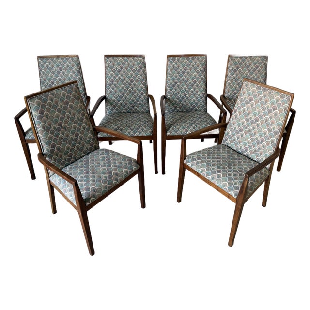 1970s Mid-Century Modern Dillingham Arm Dining Chairs – Set of 6 For Sale