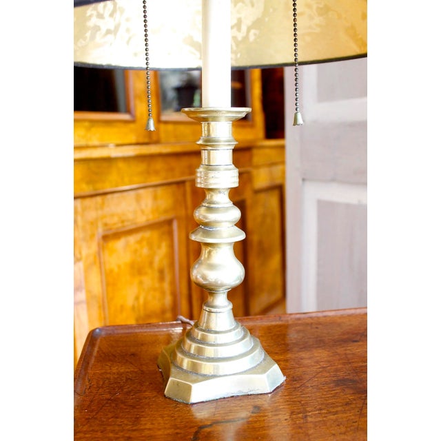 Victorian English Brass Candlestick Lamp, 19th Century For Sale - Image 3 of 6