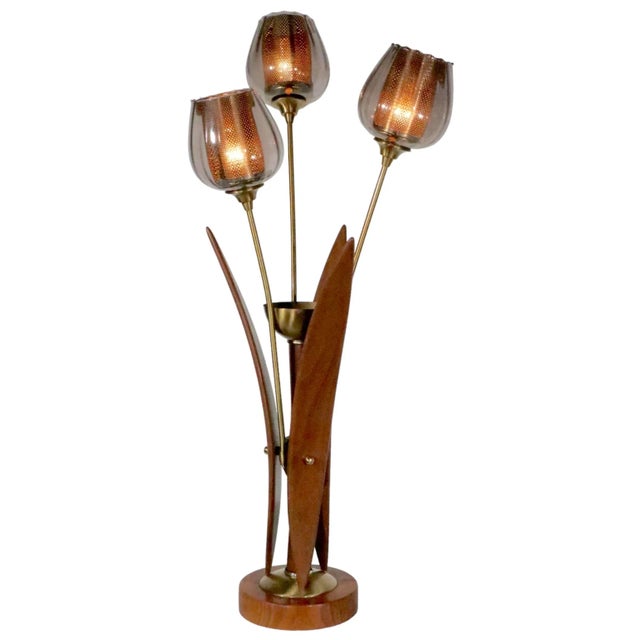 Mid 20th Century Mid Century Table Lamp With Three Flower Form Lights C 1950/1960’s For Sale - Image 5 of 13
