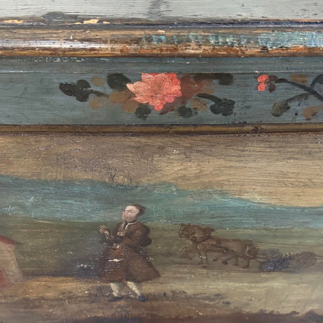 Italian Pair of 19th Century Italian Hand-Painted Twin Headboards & Footboards With Railings – Circa 1800s For Sale - Image 3 of 3