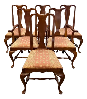 Vintage Councill Traditional Chippendale Style Mahogany Dining Chairs - Set of 6