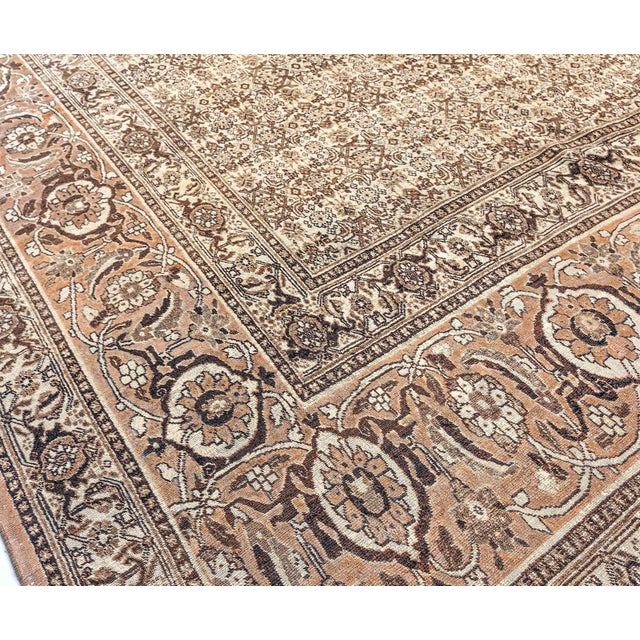 Textile Authentic Persian Tabriz Handmade Wool Rug For Sale - Image 7 of 7