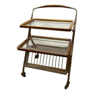 1950s Cesare Lacca Mid Century Modernist Bar Cart For Sale