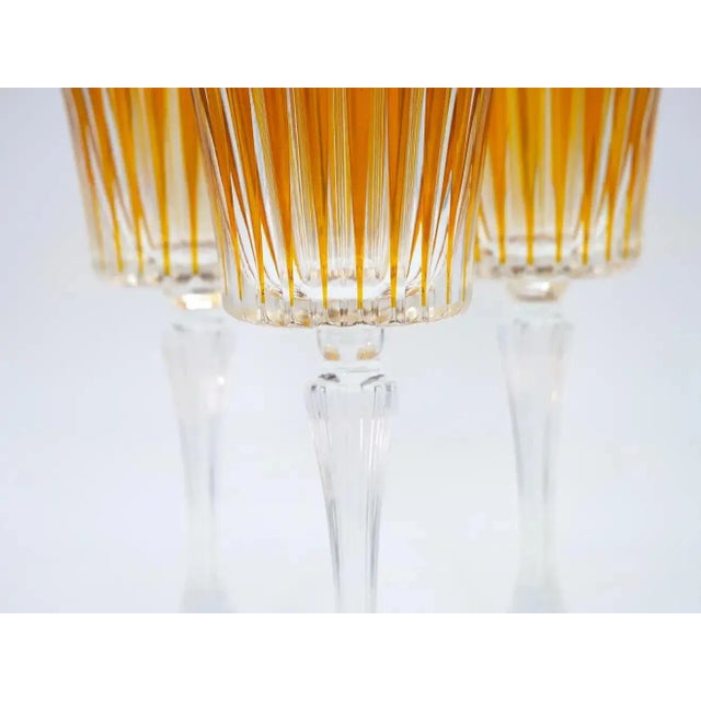 French Cut Crystal Tableware Wine / Water Service For Sale - Image 9 of 13