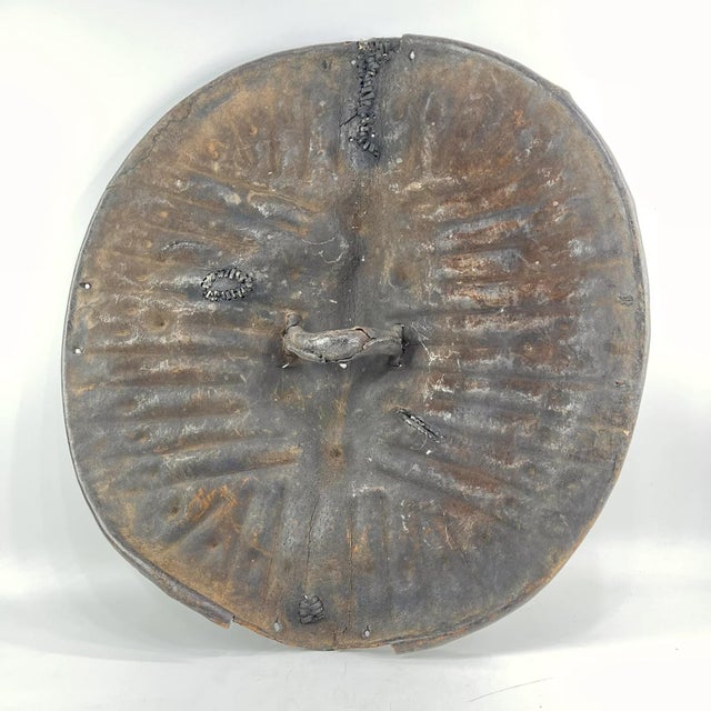 African Early 20th Century Amarro Arussi Leather Shield Ethiopia For Sale - Image 3 of 12