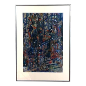 “Symphony in Abstraction” (1986) Watercolor Signed Nixon