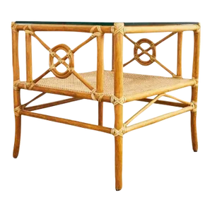 McGuire Rattan Target Design Cocktail or Occasional Table