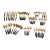 1960s Mid-Century Modern Black & Brass Flatware Set – 50 Pieces, Stainless Steel With Riveted Handles - Utensils For Sale