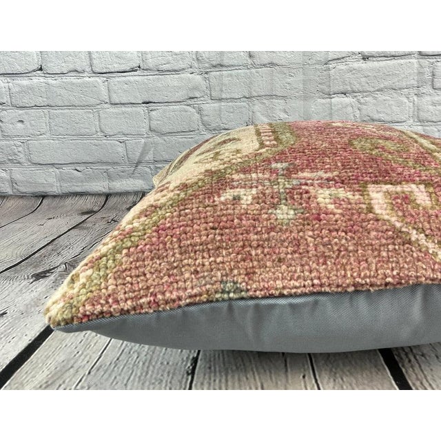 20 x 20 Rug Pillow Aegean Tranquility Turkish Pillow Cushion Cover For Sale - Image 4 of 4