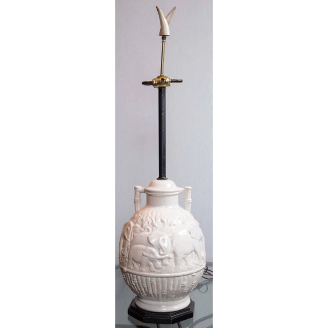 Late 20th Century Vintage Ceramic Elephant Lamp For Sale - Image 4 of 13