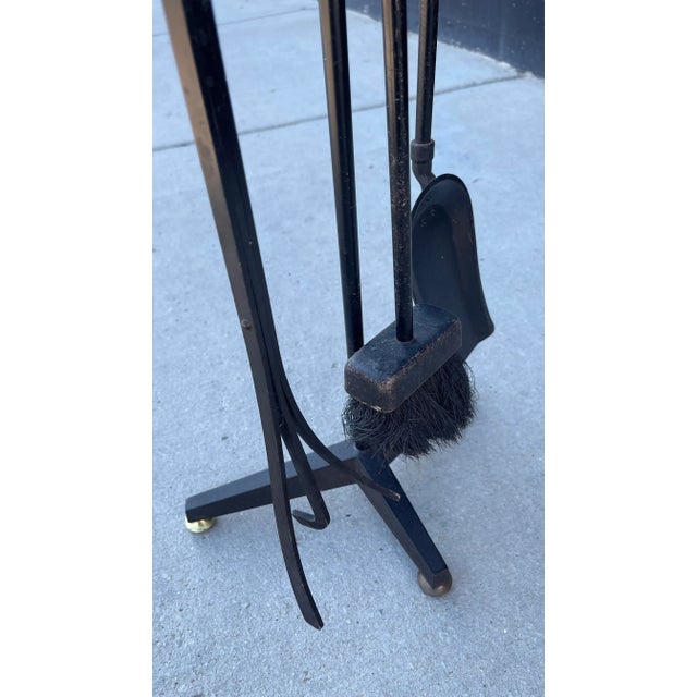 Mid-Century Modern Vintage Mid Century Modernist Donald Deskey Fireplace Tool Set, 4 Pieces For Sale - Image 3 of 11