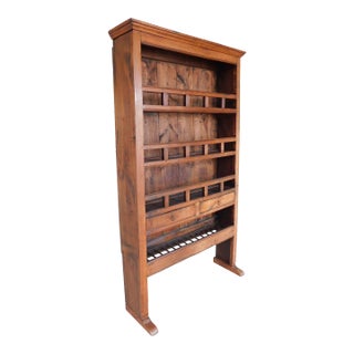 Antique 19th Century French Oak Delft / Plate Display Wall Cabinet For Sale