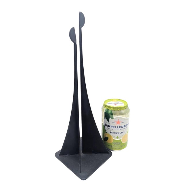 Black 1960s Danish Modern "Nearness" Cast Iron Sculpture by Winckler For Sale - Image 8 of 11