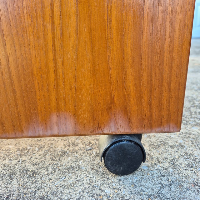 1970s Jesper International Danish Modern Rolling Teak Desk Work Table Cart For Sale - Image 13 of 14
