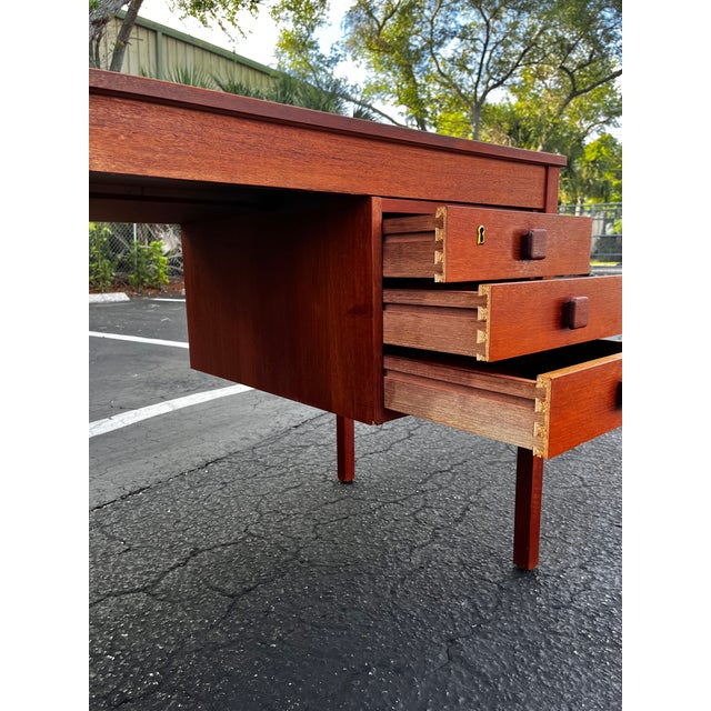 Mid 20th Century Mid Century Danish Modern Teak Writing Desk | by Domino Møbler For Sale - Image 5 of 18