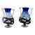 Antique Bohemian Mouth-Blown Handled Vases in Blue and White Confetti Lava Glass With Bronze Casing, a Pair For Sale
