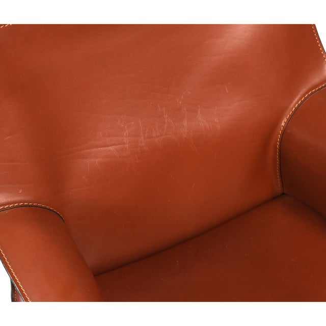 Red Mario Bellini for Cassina Cab 413 Italian Red Leather Dining Chairs Set of 6 For Sale - Image 8 of 18