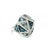 Bellarri 18k White Gold Diamond Blue Topaz Geometric Design Ring, Size 7 For Sale - Image 4 of 9