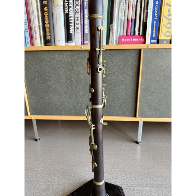 Mid-Century Modern Vintage Frederick Cooper Lamp Chicago Clarinet Instrument Wood Hollywood Regency Design For Sale - Image 3 of 14