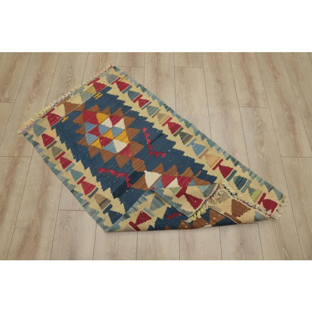 Blue 1960s Farmhouse Style Blue Anatolian Cappadocia Kilim Rug For Sale - Image 8 of 13