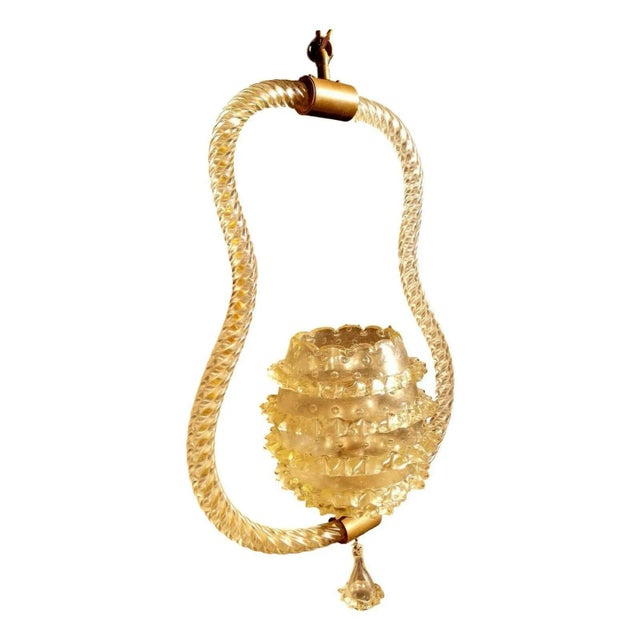 Mid-Century Modern Murano Glass Ceiling Lamp from Barovier & Toso, 1950s For Sale - Image 3 of 7