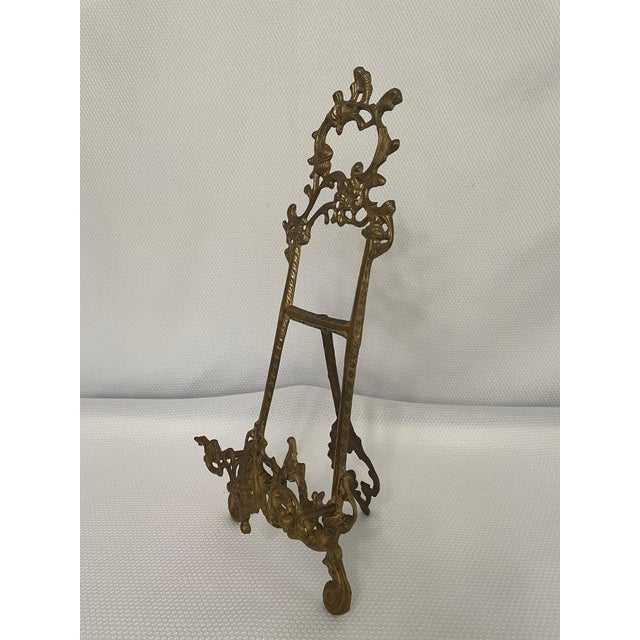 Mid 20th Century Rococo Style Brass Tabletop Easel | Chairish