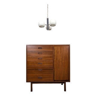 1960s Jack Cartwright for Founders MCM Walnut Armoire Dresser, Attributed For Sale
