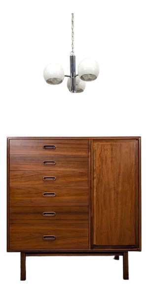1960s Jack Cartwright for Founders MCM Walnut Armoire Dresser, Attributed