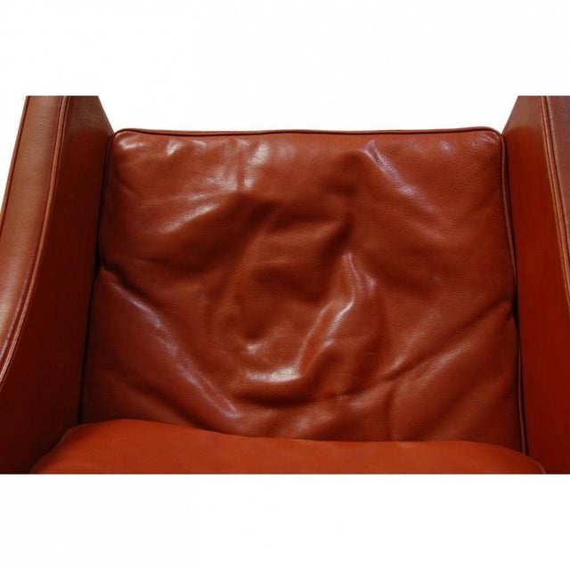 2204 Wingchair in Cognac Leather by Børge Mogensen, 1980s For Sale - Image 9 of 18