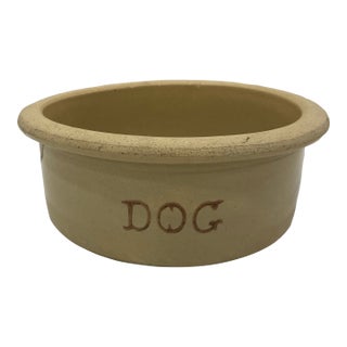 Vintage Crockery Dog Bowl For Sale