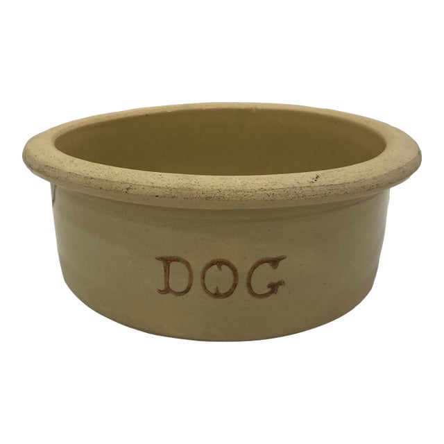 Vintage Crockery Dog Bowl For Sale
