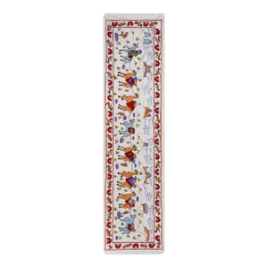 Uzbek Suzani Animal Tablecloth, Bukhara Wall Hanging Decor - Camel Cotton Runner 1'8'' X 6'1''