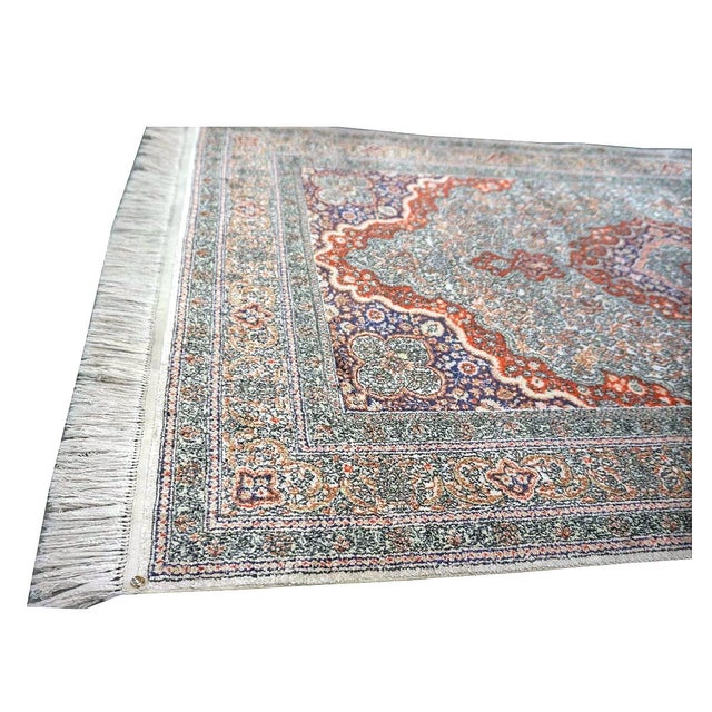 Vintage Sino-Persian Hereke Silk 3x5 White Ivory, Red & Purple Handmade Area Rug #1144265 For Sale - Image 12 of 16