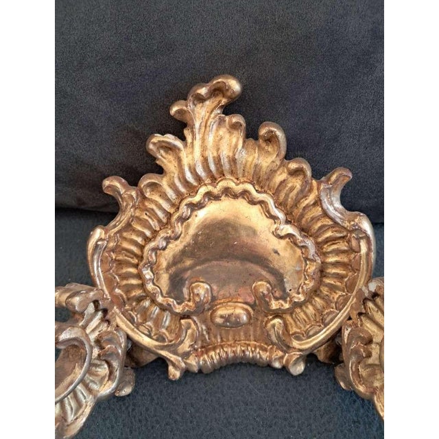 Pair of Revival Baroque Giltwood Wall Sconces, 19th Century For Sale - Image 9 of 10