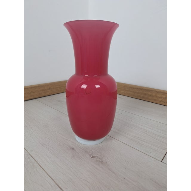 Pink Opalino Series Vase in Pink Murano Glass from Venini, 1990s For Sale - Image 8 of 9
