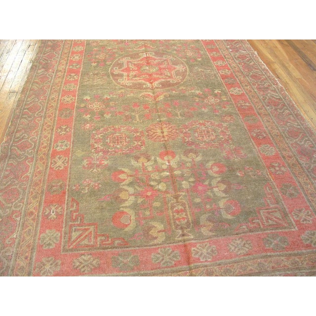 Early 20th Century Central Asian Khotan Carpet ( 5'6" x 11'2" - 168 x 340 ) Antique Khotan Hallway Runner Wool Ivory Rug,...