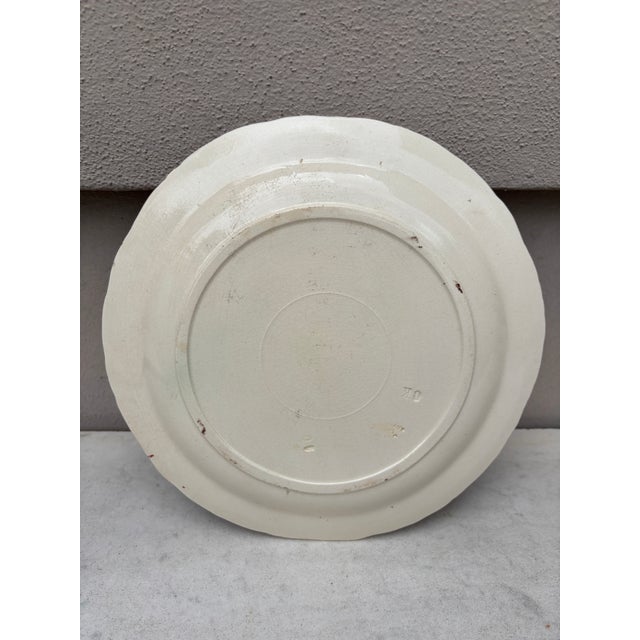 Late 19th Century 19th Century Majolica Asparagus Plate With Flowers Longchamp For Sale - Image 5 of 5