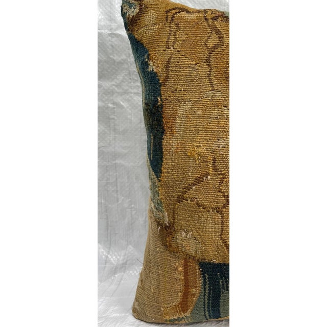 17th Century Renaissance Style Flemish Tapestry Pillow 17'' X 17'', handmade, authentic 17th Century Piece, Traditional...