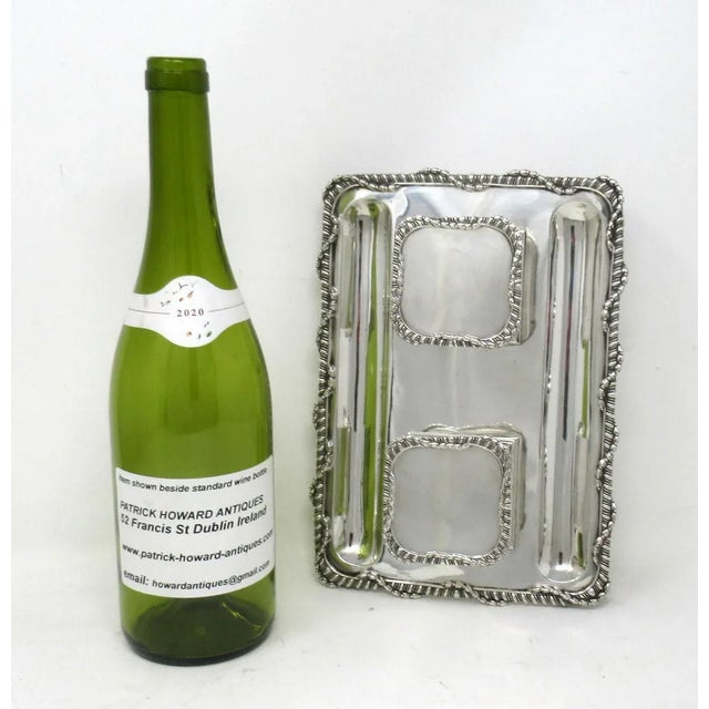 Antique Art Deco English Sterling Silver Ink Desk Inkstand Desk Set London 1910 For Sale - Image 11 of 12