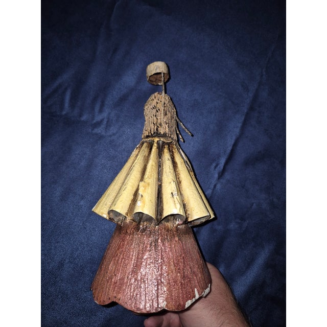 Metal Folk Art Angel Figurine Tree Topper For Sale - Image 7 of 7