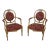 Pair Gold Gilt French Louis XVI Style Open Armchairs For Sale