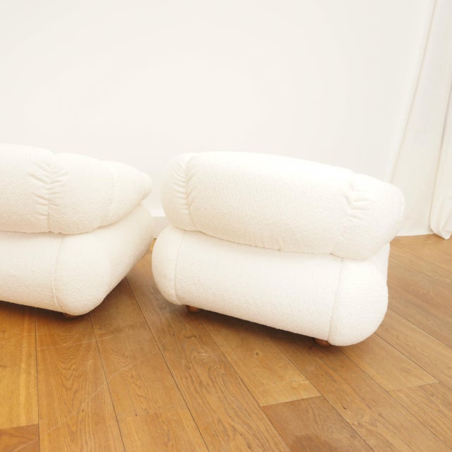 Textile Set of Space Age Bouclè Armchairs by Adriano Piazzesi, 1970 For Sale - Image 7 of 14