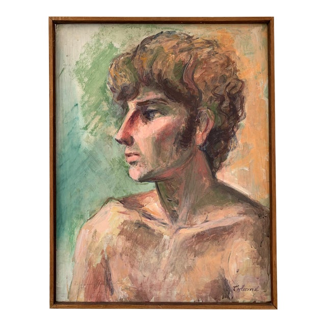1970's Rosamond Colomé Original Oil Male Portrait For Sale
