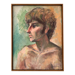 1970's Rosamond Colomé Original Oil Male Portrait