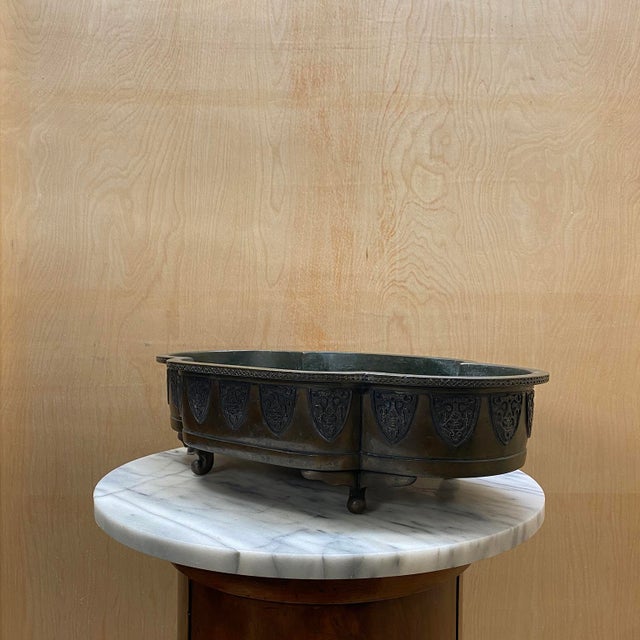 Metal Early 20th Century Footed Bronze Asian Jardiniere For Sale - Image 7 of 17