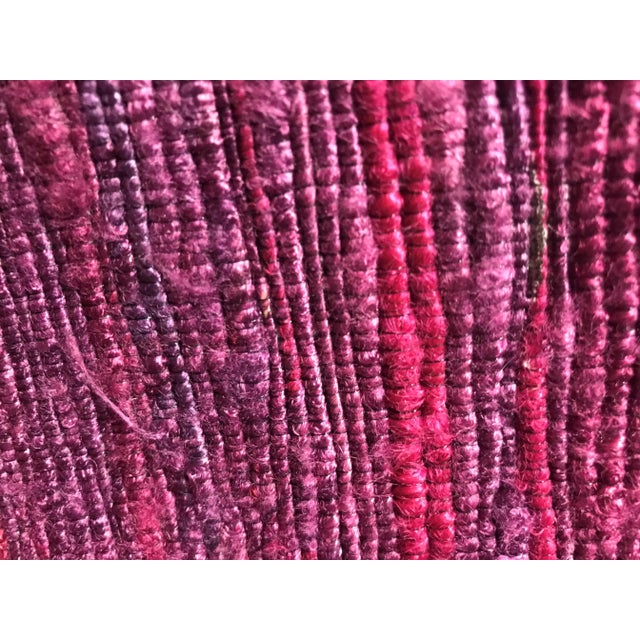 Pasargad Purple Red Sari-Silk Modern Flat Weave Rug - 2' X 3' For Sale - Image 4 of 5