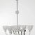 Vintage handblown clear glass [rostrato] oblong-shaped chandelier comprised of six lights. Ornate silver fittings and...