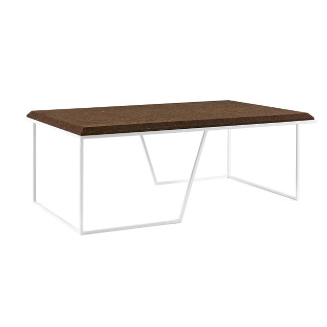 Wood Grão #1 Center Table in Dark Cork with White Legs by Mendes Macedo for Galula For Sale - Image 7 of 7
